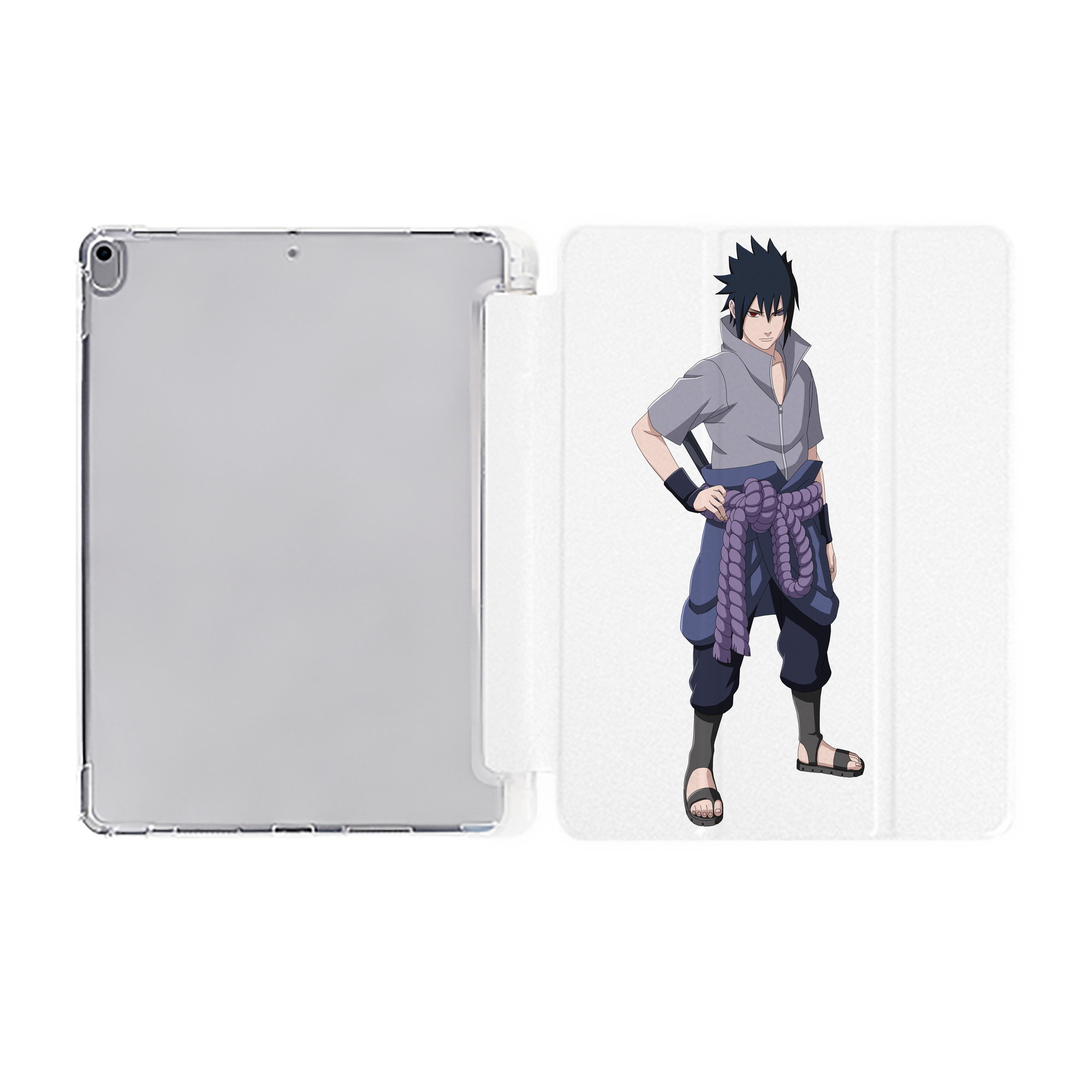 （画像用） NARUTO -ナルト- うちは サスケ Uchiha Sasuke IPad ケース ペン収納付き 三つ折りスタンド PUレザー×シリコン 対応機種9.5/10.5/10.9インチ